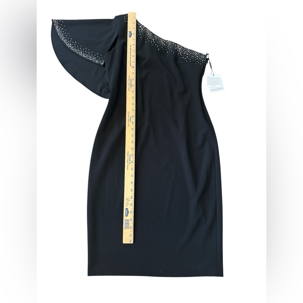 Calvin Klein Black Asymmetrical Dress with Embellishments/sequins. So pretty!๐คฉ - Picture 5 of 6